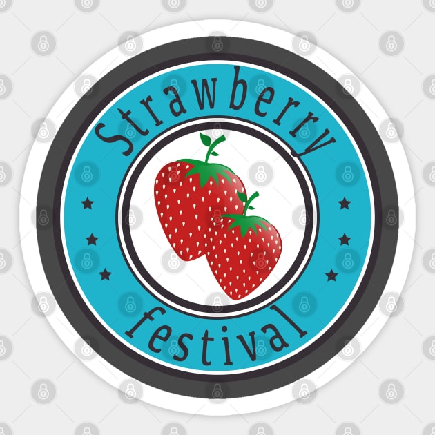 Strawberry Festival For Strawberry Farmers Sticker by RetroZin
